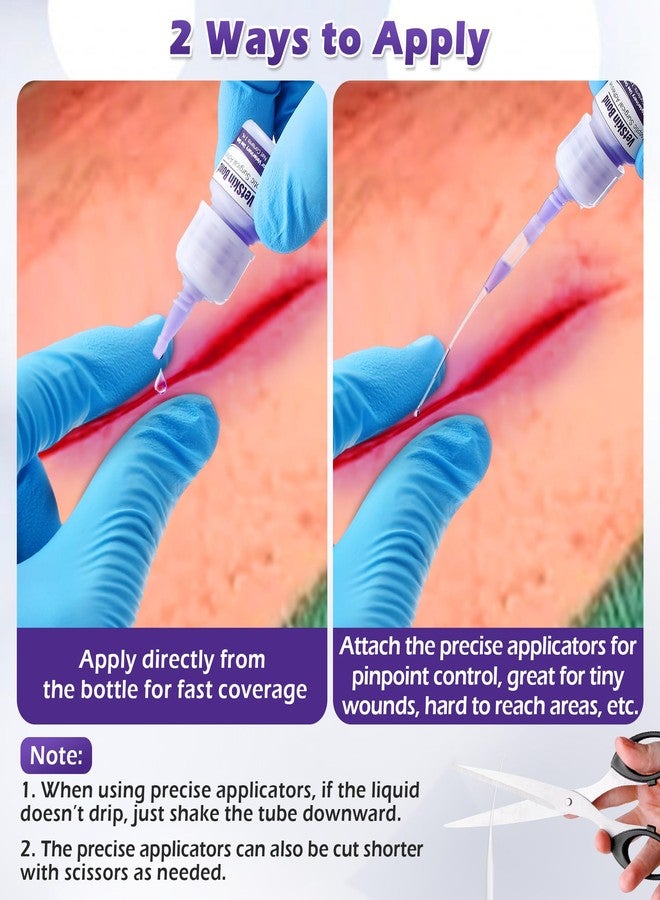 Ceoighe 1 Pack 3ml Veterinary Surgical Skin Glue with 10 Precise Applicators, Strong Surgical Adhesive, Blue-Tinted Animal Tissue Wound Glue, Fast Bleeding Control and Waterproof Wound Sealant for Pets - Image 4